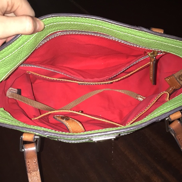 Dooney and Burke green brown purse - Picture 5 of 13